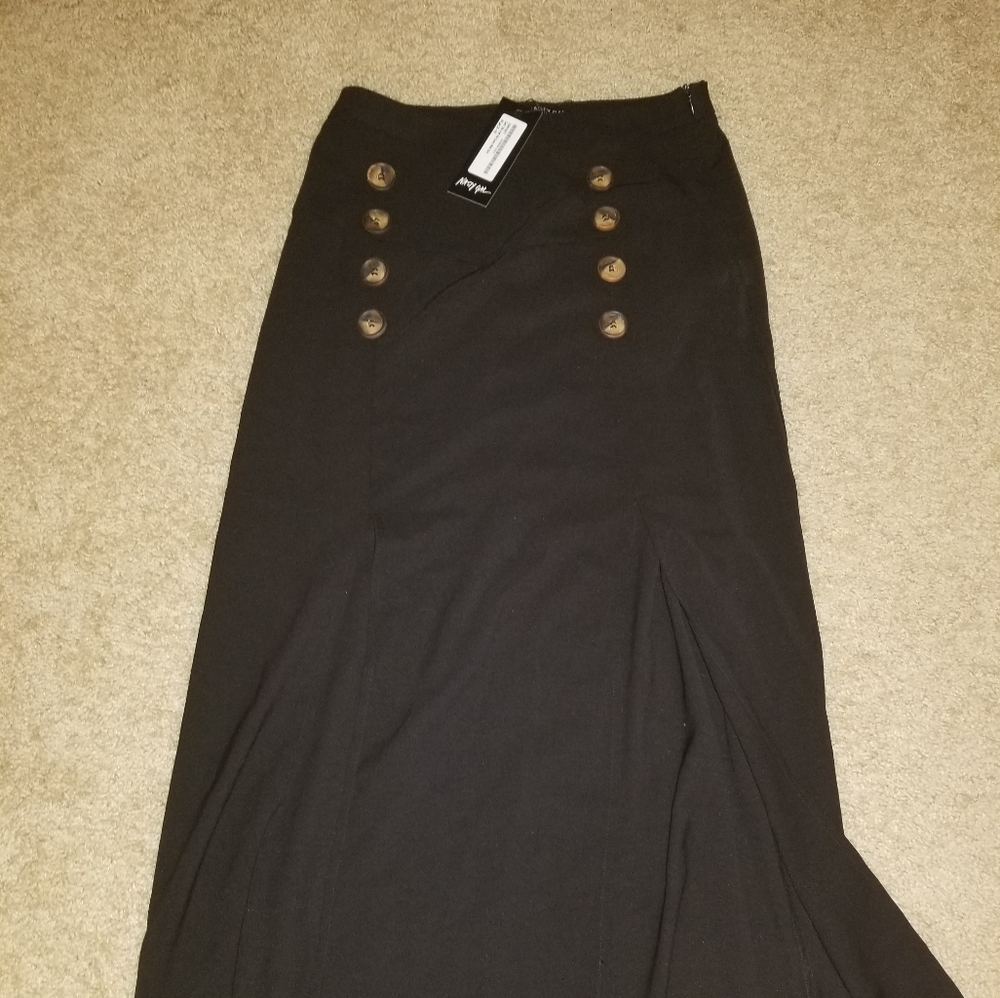 Nasty Gal Black midi skirt